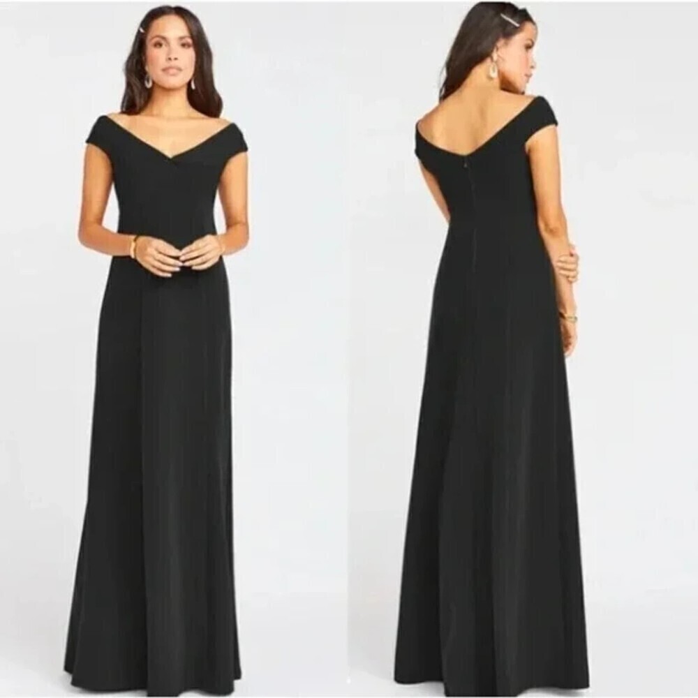 NWT SHOW ME YOUR MUMU Black Zurich Knot Bridesmaid Formal Dress Gown Medium